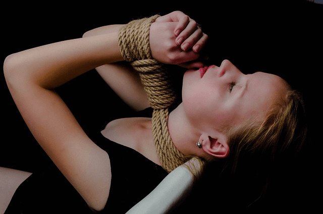 young woman, shibari, beauty